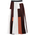 Pleated high waist half skirt long skirt Xia sanzhai celebrity pleated umbrella skirt stripe print contrast big swing skirt